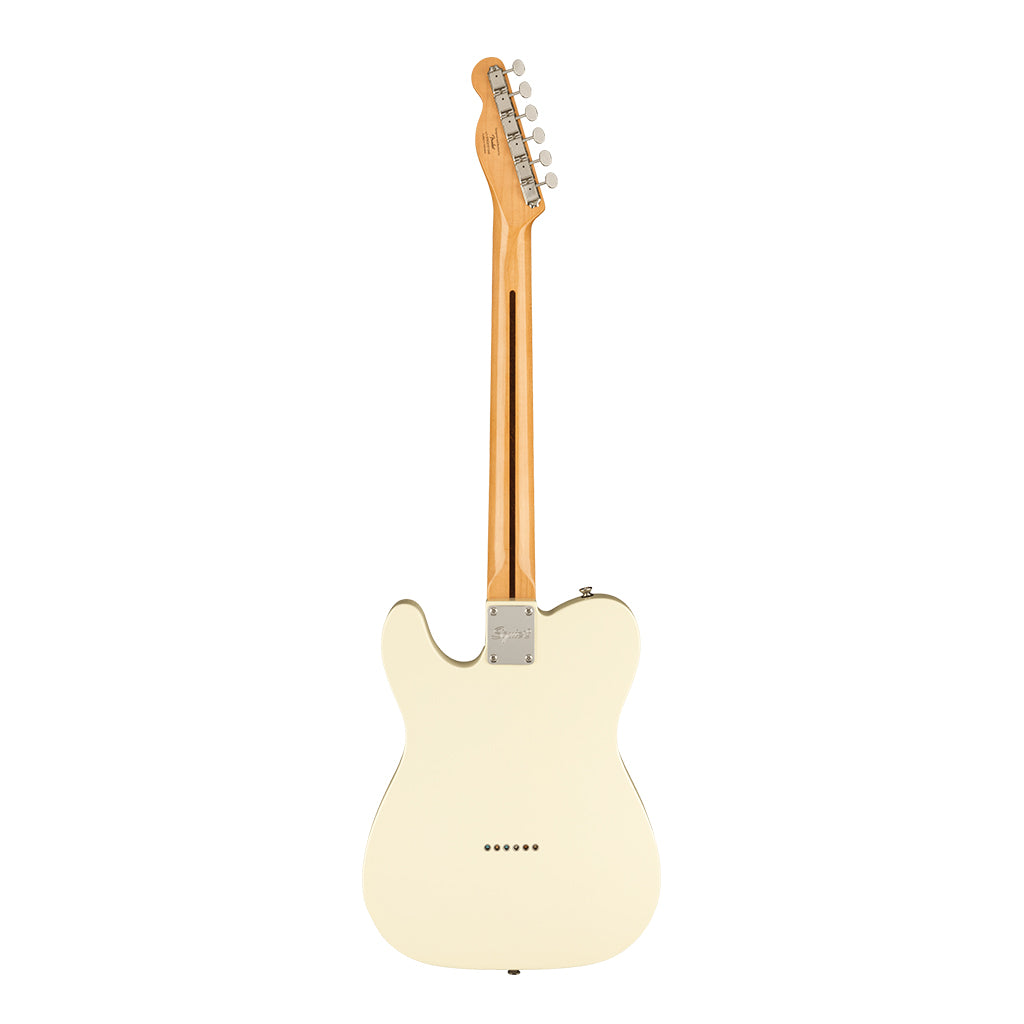 Squier FSR Classic Vibe 70s Telecaster Thinline Maple Fingerboard with Blocks and Binding Black Pickguard Olympic White