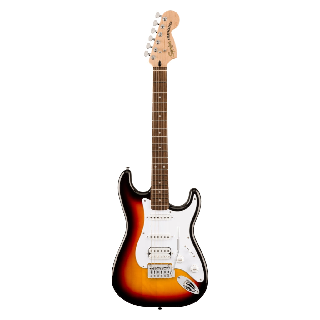 Squier - Affinity Series Stratocaster Junior HSS Laurel Fingerboard with White Pickguard - 3 Colour Sunburst