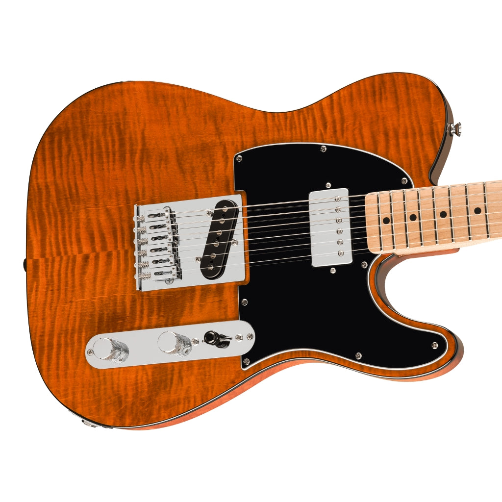 Squier - Affinity Series Telecaster SH Flame Maple Top and Maple Fingerboard with Black Pickguard - Mocha