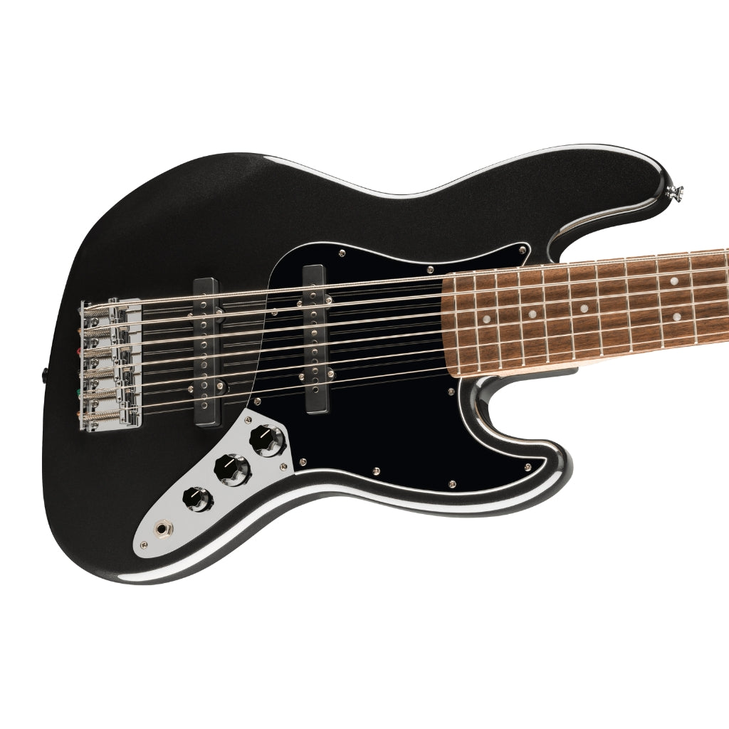 Squier - Affinity Series Jazz Bass VI with Laurel Fingerboard and Black Pickguard - Black Metallic