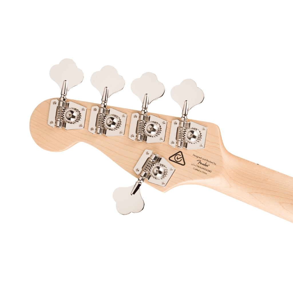 Squier - Affinity Series Active Jazz Bass V with Maple Fingerboard and Black Pickguard - Black Metallic