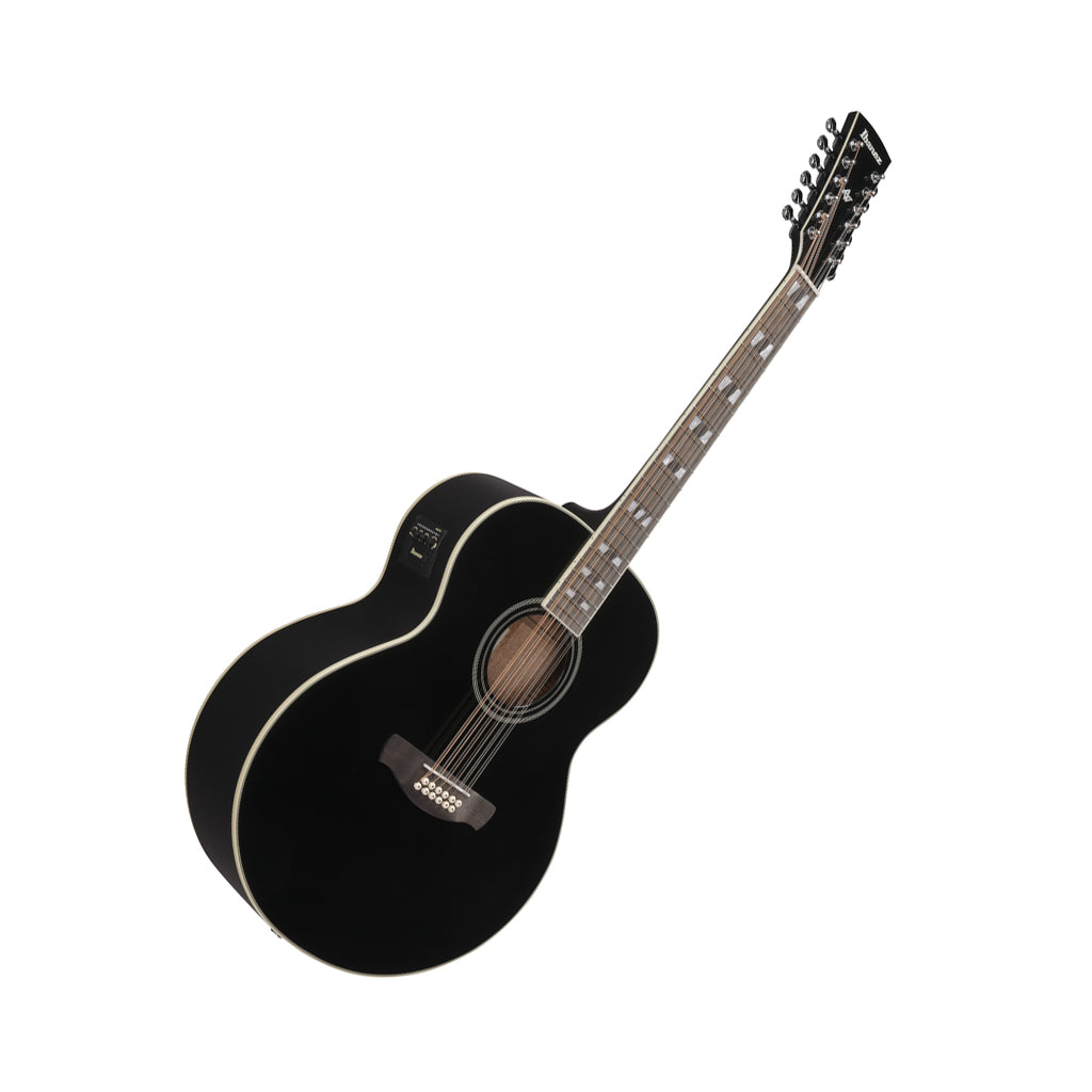Ibanez AJ7012M1E 12-String Acoustic Guitar w/Pickup - Black High Gloss