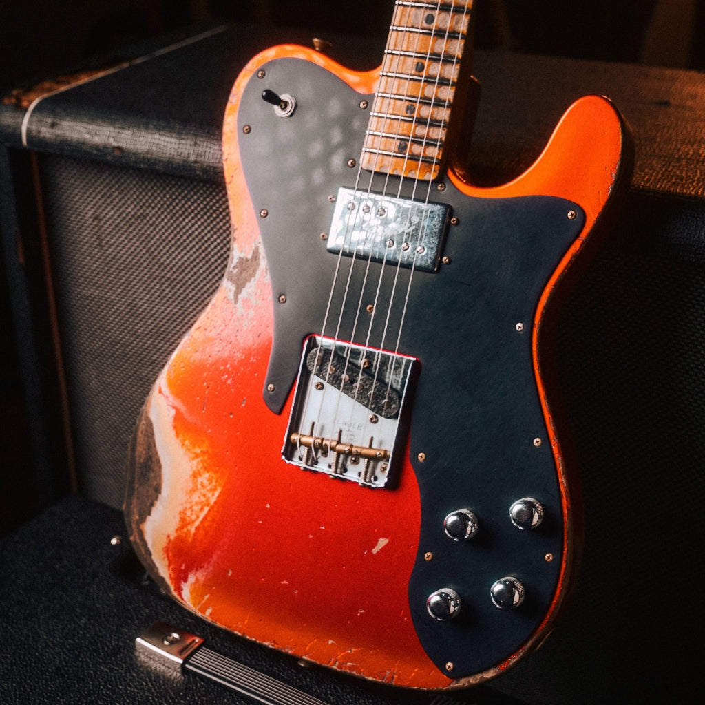 Fender Custom Shop Limited Edition Telecaster Custom Super Heavy Relic - Aged Candy Apple Red with Aged Candy Tangerine Burst