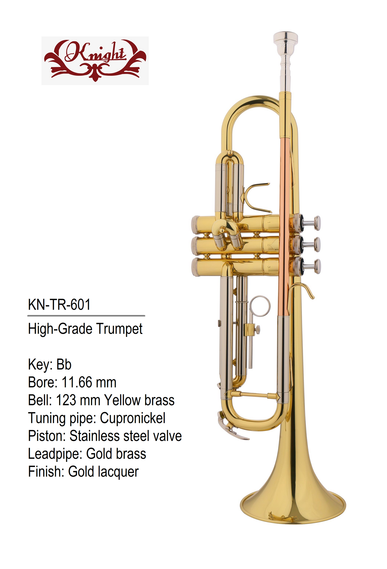 Knight High-Grade Trumpet TR-601 with Case