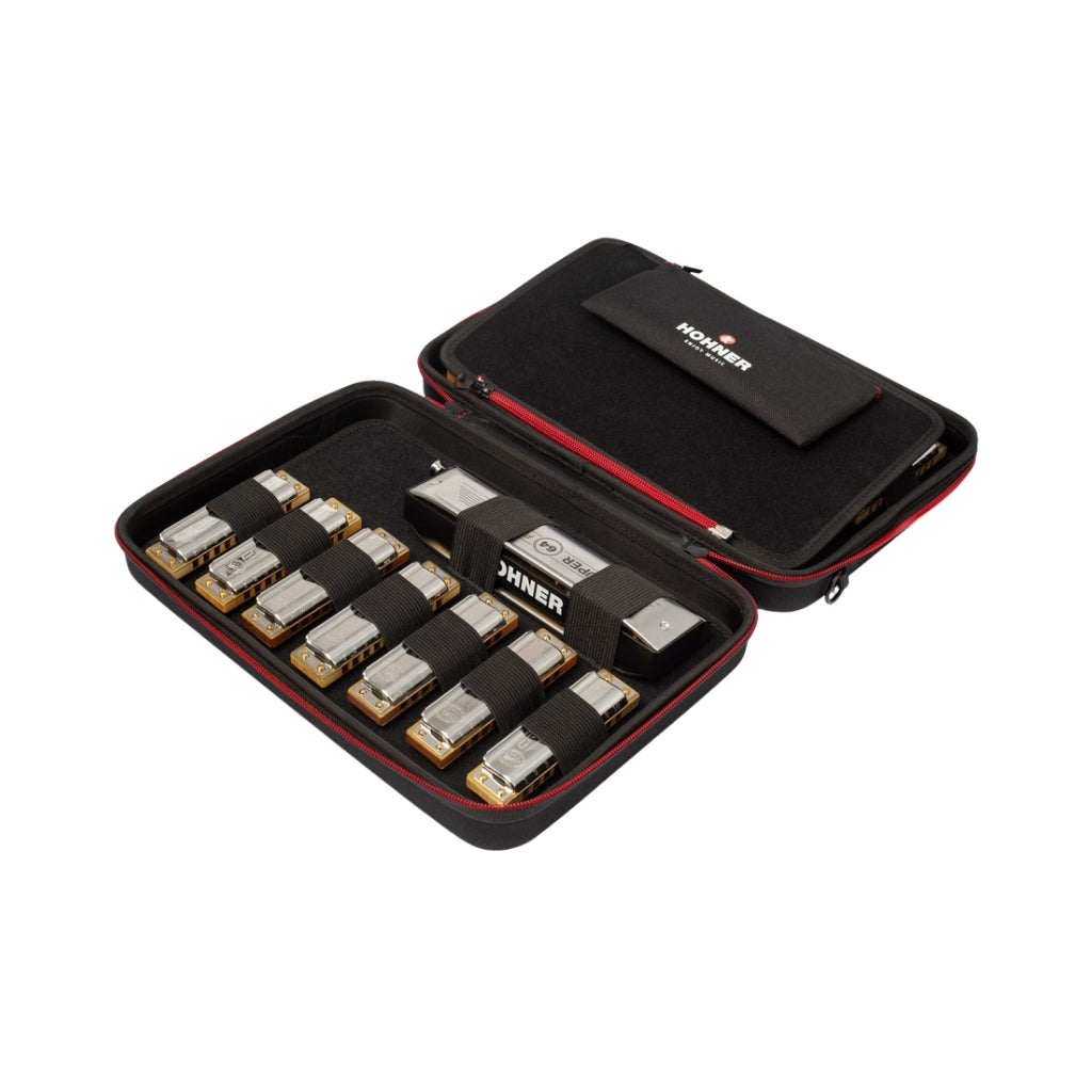 Hohner Flexcase L - Stores 18 Harmonicas opened