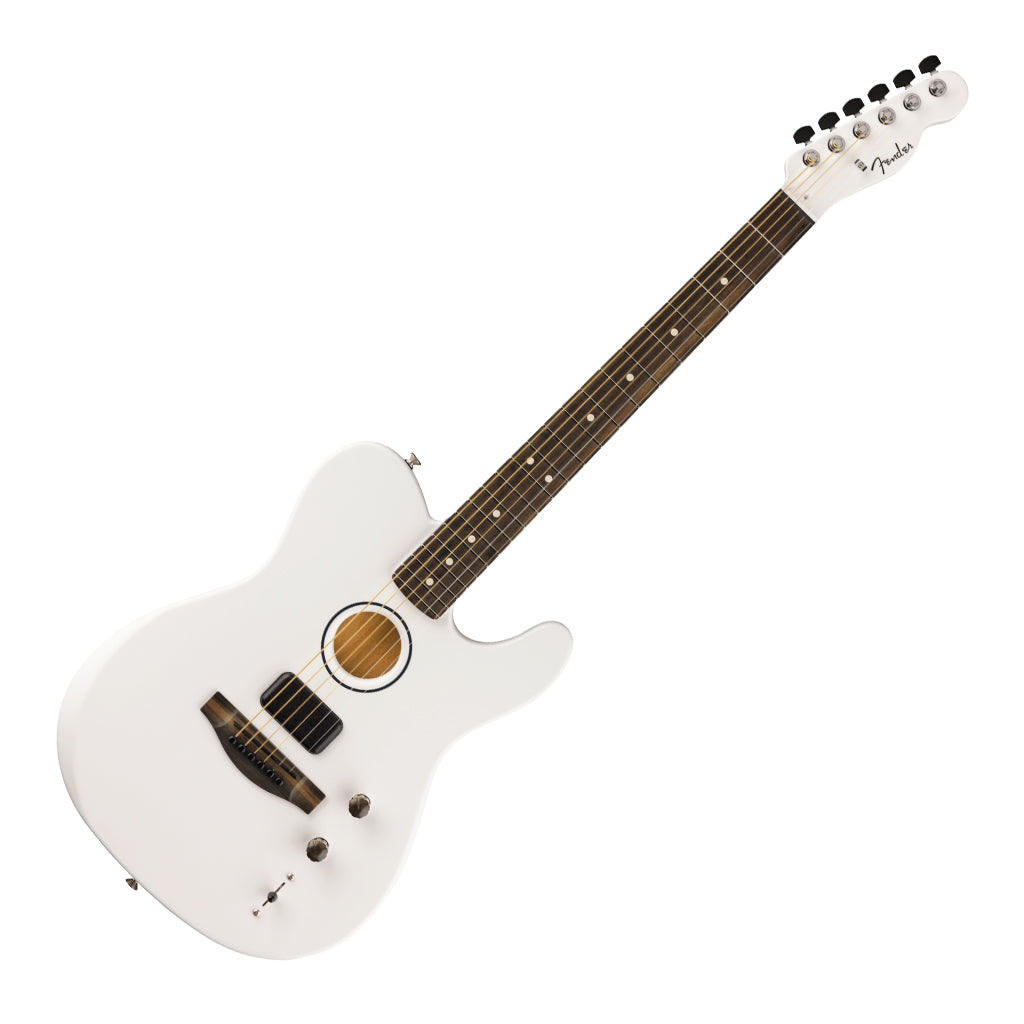 Fender Limited Edition Finneas American Acoustasonic Telecaster with Ebony Fingerboard Satin Arctic White