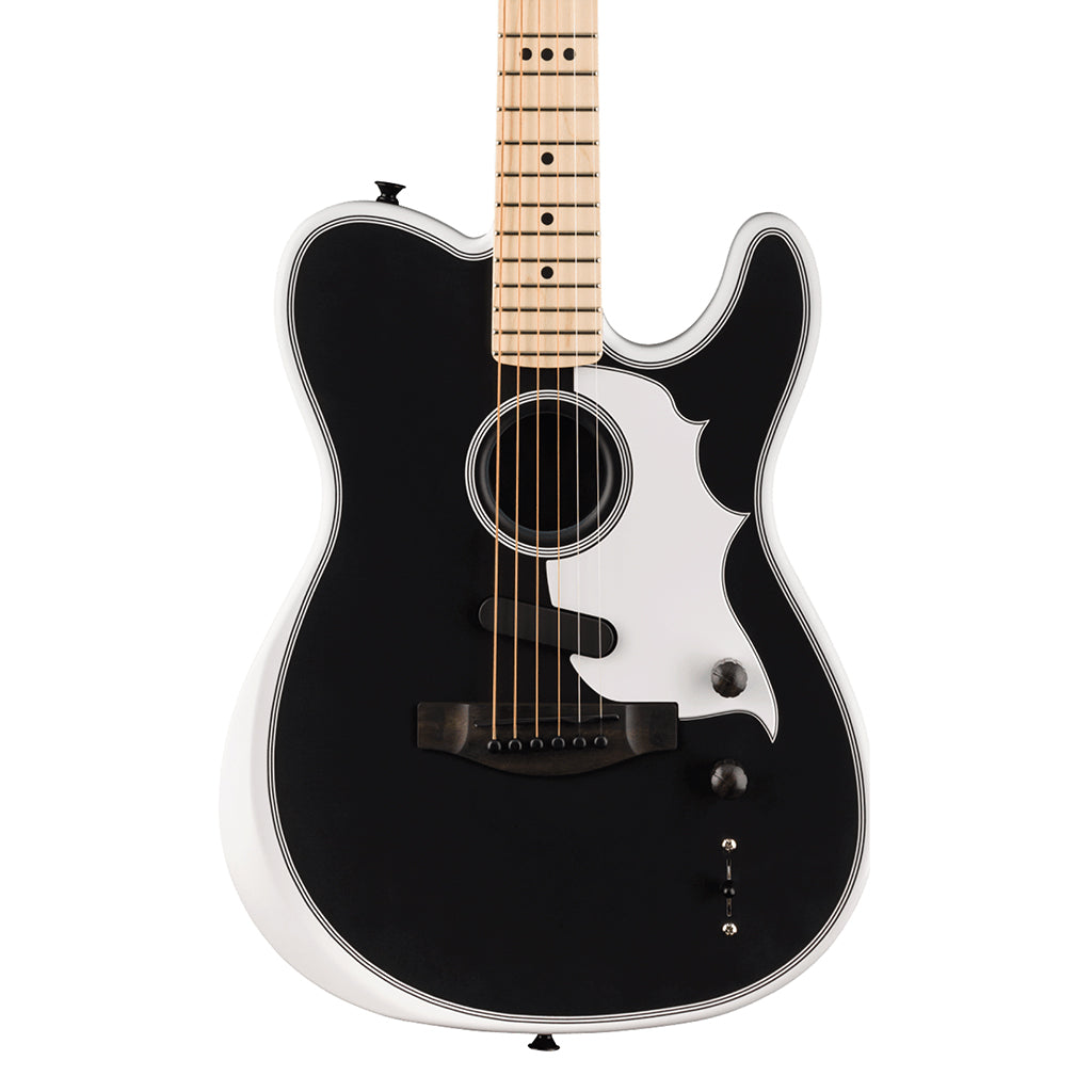 Fender Limited Edition Jack White Triplesonic Acoustasonic Telecaster with Ebony Fingerboard Arctic White and Black Top