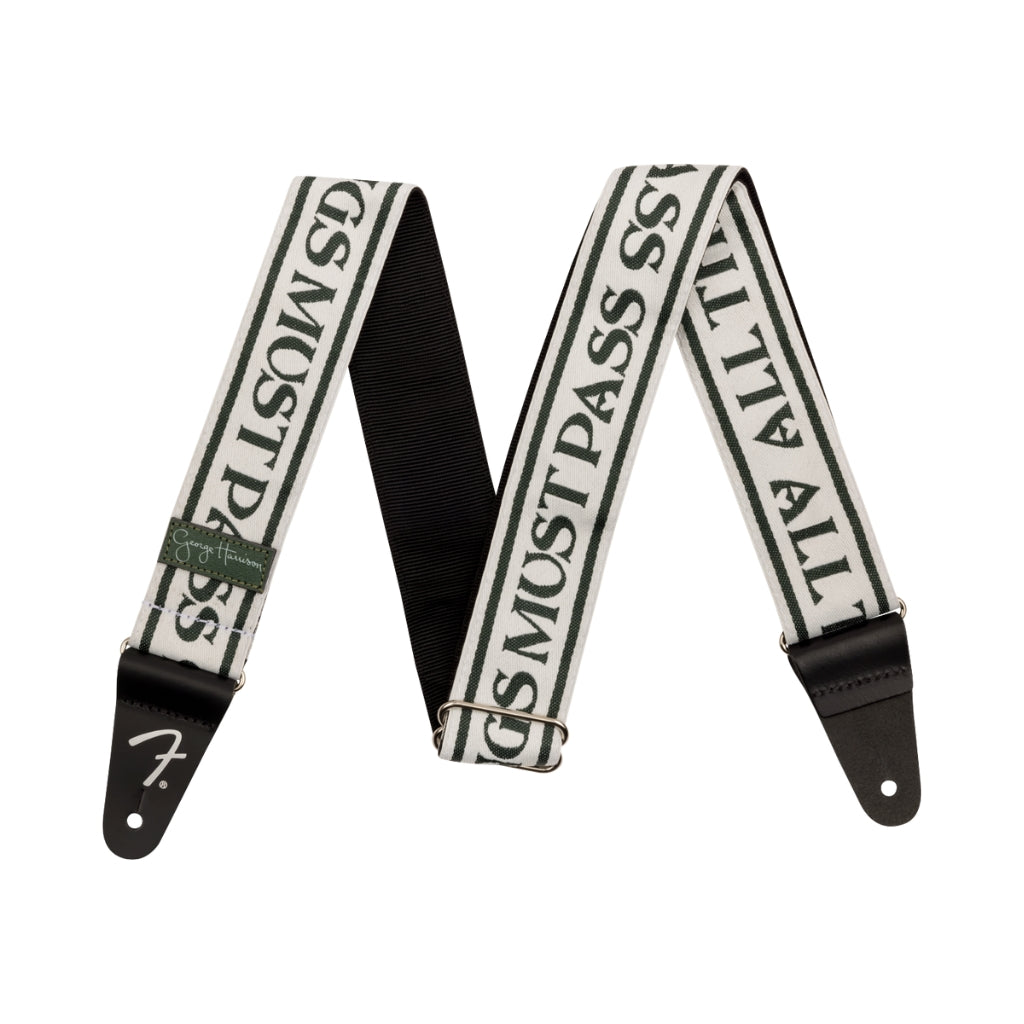 Fender George Harrison All Things Must Pass Logo Strap, White/Black, 2"