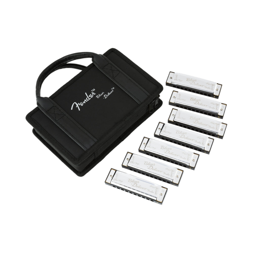 Fender - Blues Deluxe Harmonica - Pack of 7 with Case