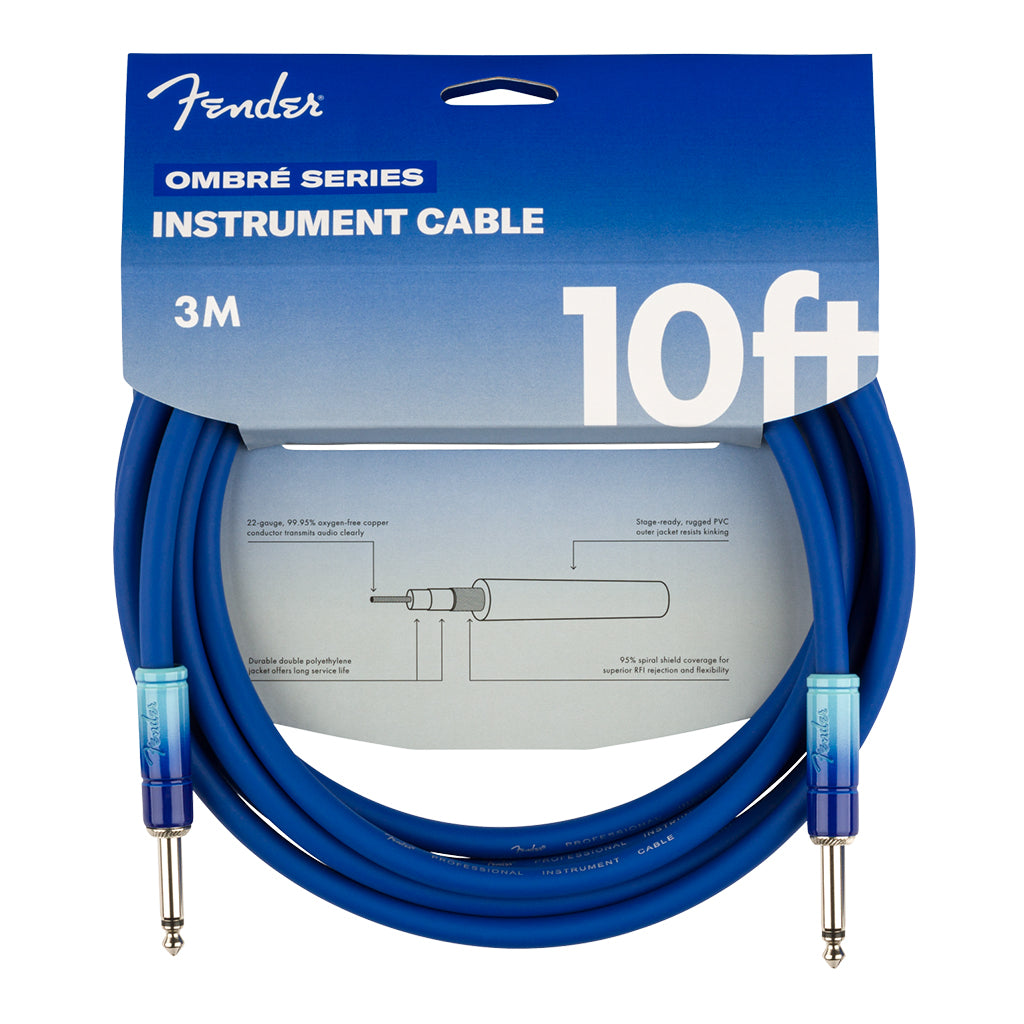Fender Ombré Instrument Cable Straight Straight 10' Belair Blue