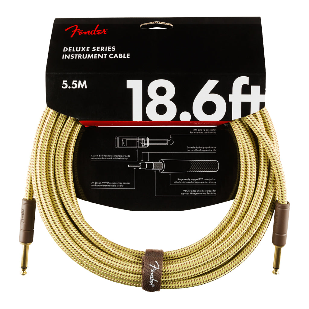 Fender Deluxe Series Instrument Cable Straight Straight 18.6 Tweed
