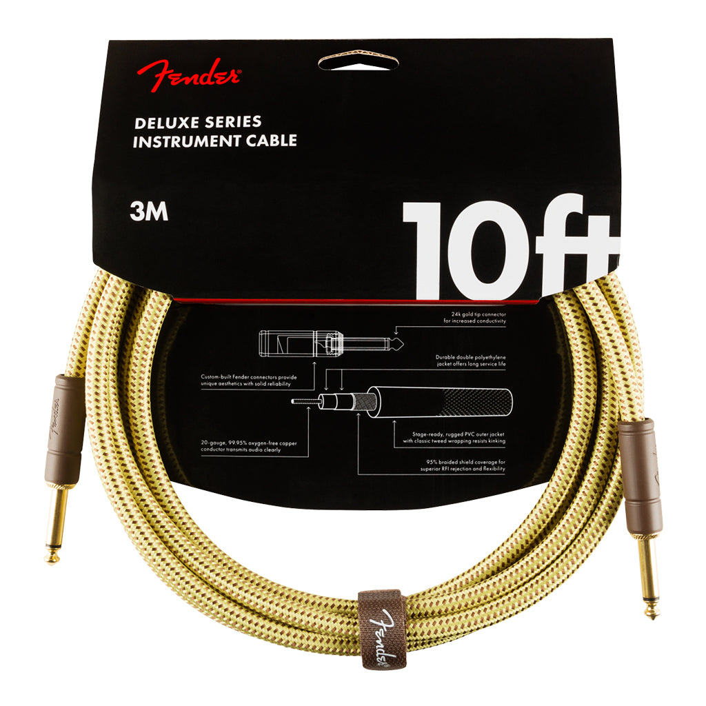 Fender Deluxe Series Instrument Cable Straight Straight 10 Tweed