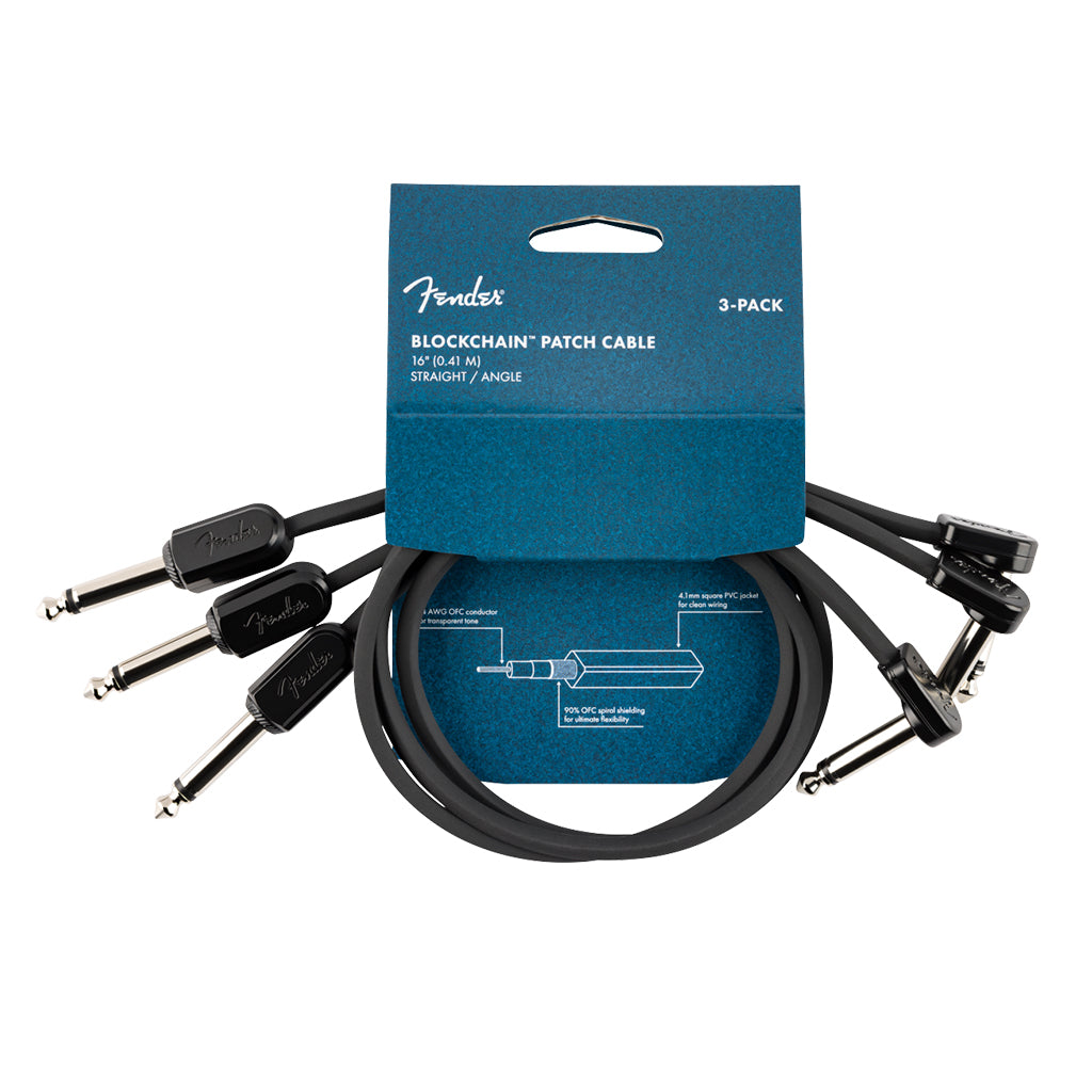 Fender Blockchain 16 Cable 3 Pack Angle Straight