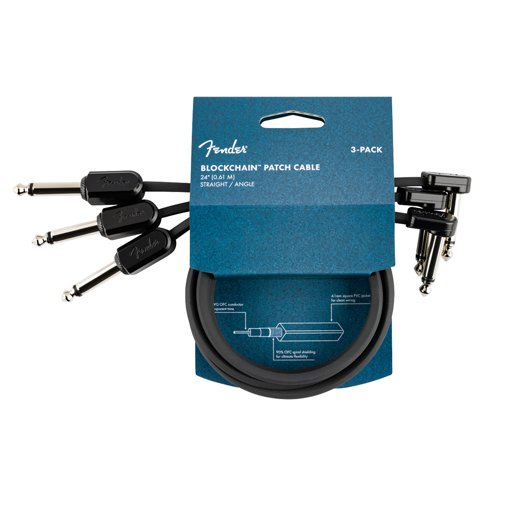 Fender Blockchain 24 Cable 3 Pack Angle Straight