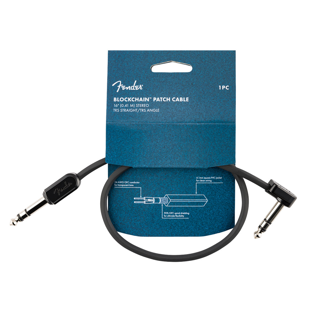 Fender Blockchain 16 Patch Cable Stereo TRS Straight Angle
