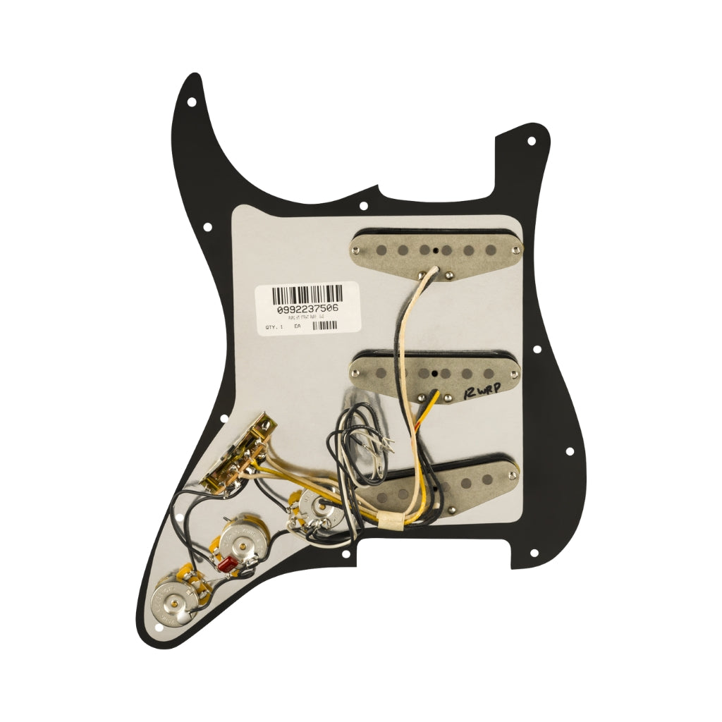 Fender - Pre Wired Strat Pickguard - Pure Vintage 65 with RWRP Midde Black 11 Hole PG