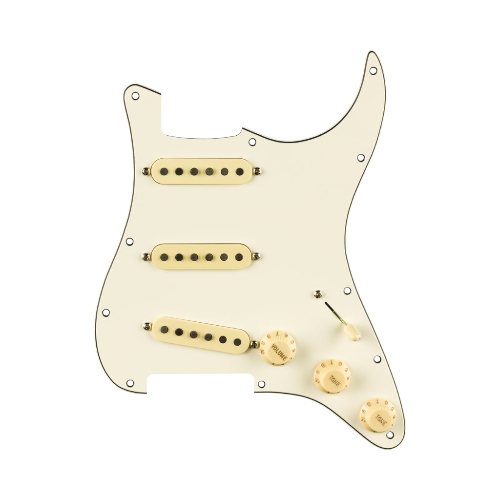 Fender - Pre Wired Strat Pickguard - Pure Vintage 65 with RWRP Midde Parchment 11 Hole PG