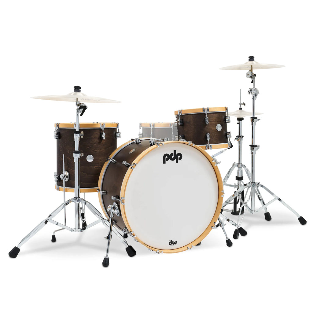 PDP Concept Maple Classic 3-piece Shell Pack with 24 inch Kick - Walnut with Natural Hoops - w/Ultralight Hardware