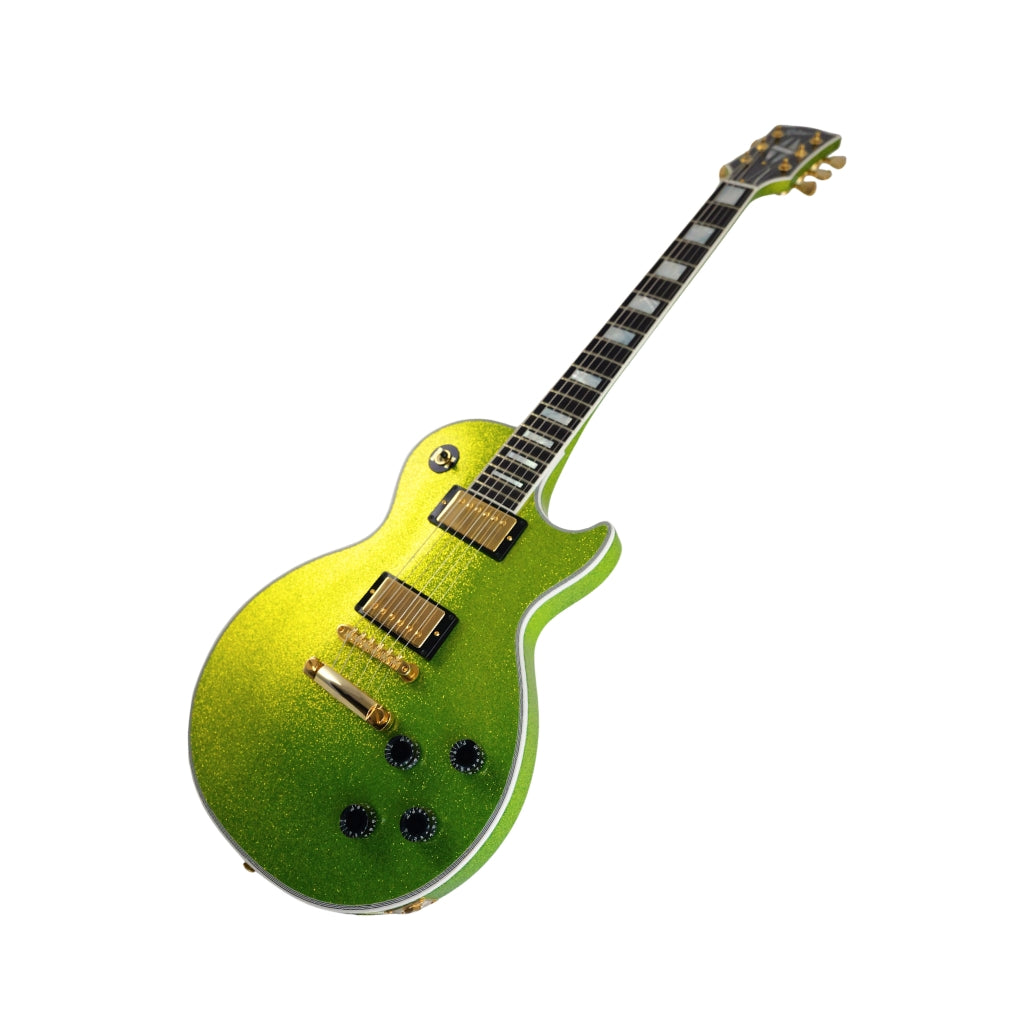 Gibson Custom Shop Les Paul Axcess Electric Guitar - Gecko Green Sparkle angled