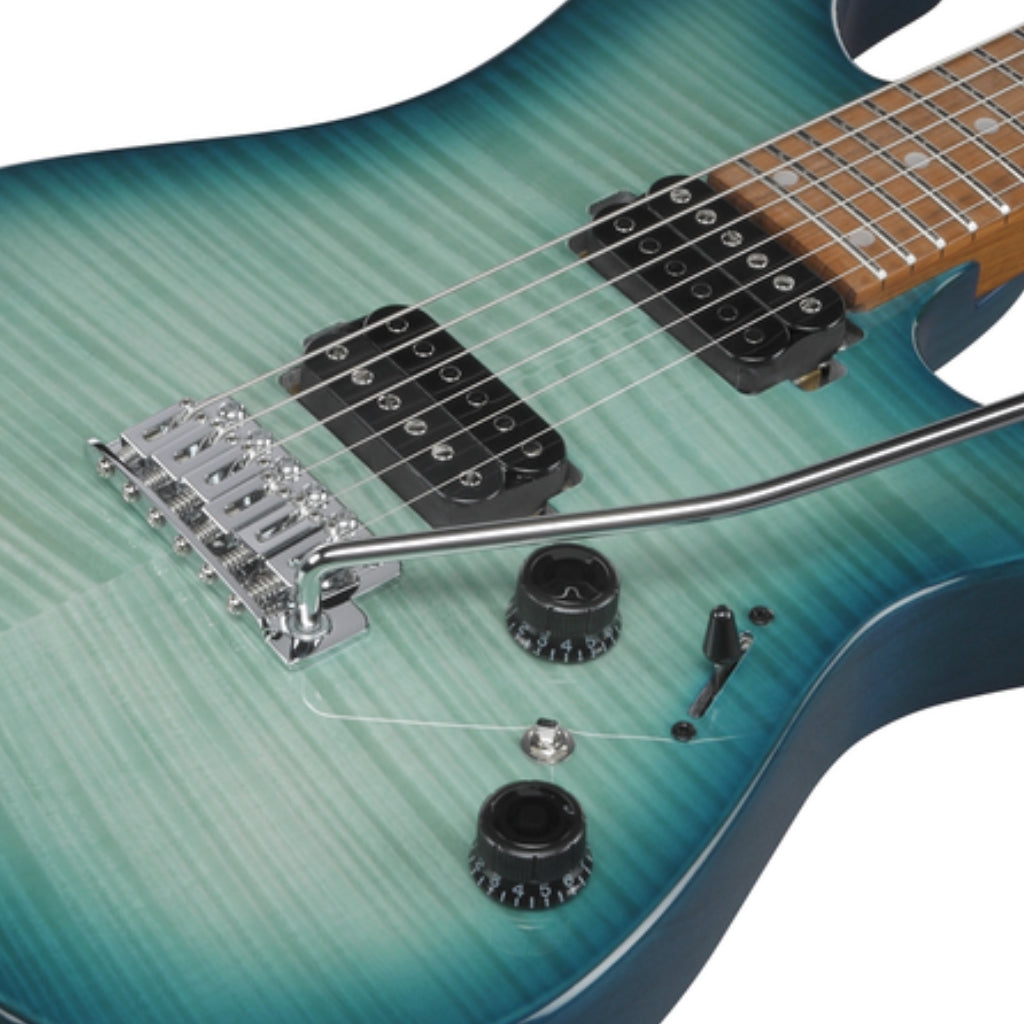 Ibanez - AZ24S1F TKS Electric Guitar Bundle With BIGMINI Tuner - Transparent Turquoise Burst