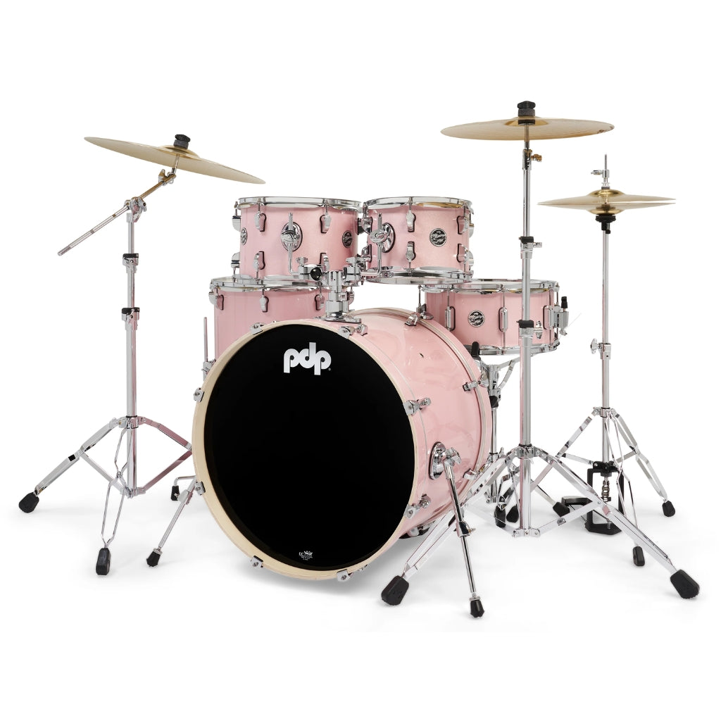 PDP Mainstage 5-Piece Complete Drum Set with Hardware and Cymbals - Pale Rose