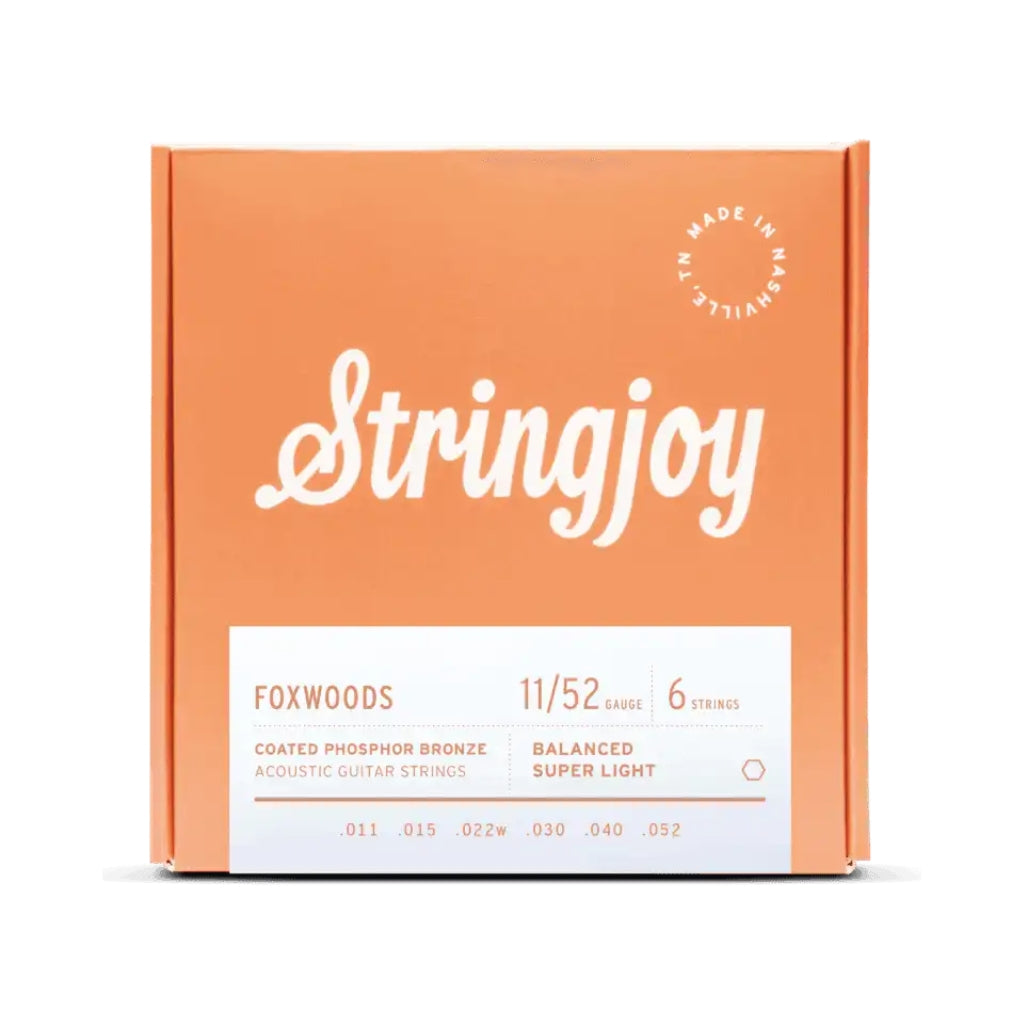 Stringjoy - Foxwoods Coated Acoustic Guitar Strings - .011-.052 Super Light