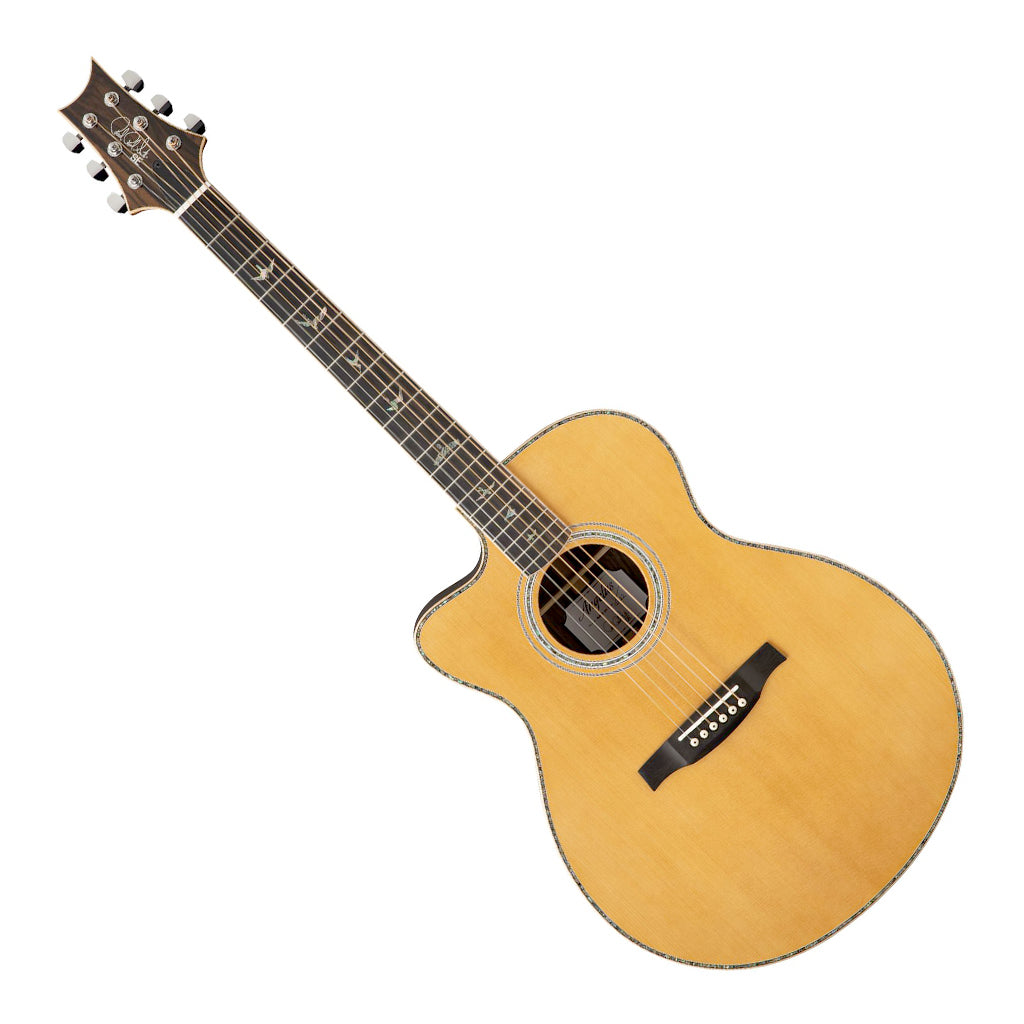 PRS SE A60E Angelus Left Handed Acoustic-Electric Guitar - Natural angled