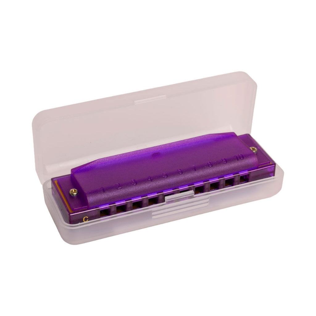 Hohner Translucent Harp Harmonica - C/Purple Hardcase