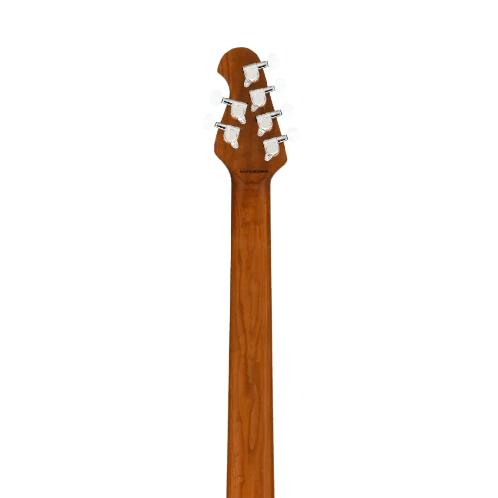 Sterling Axis Quilted Maple Top Electric Guitar - Yucatan Blue headstock back