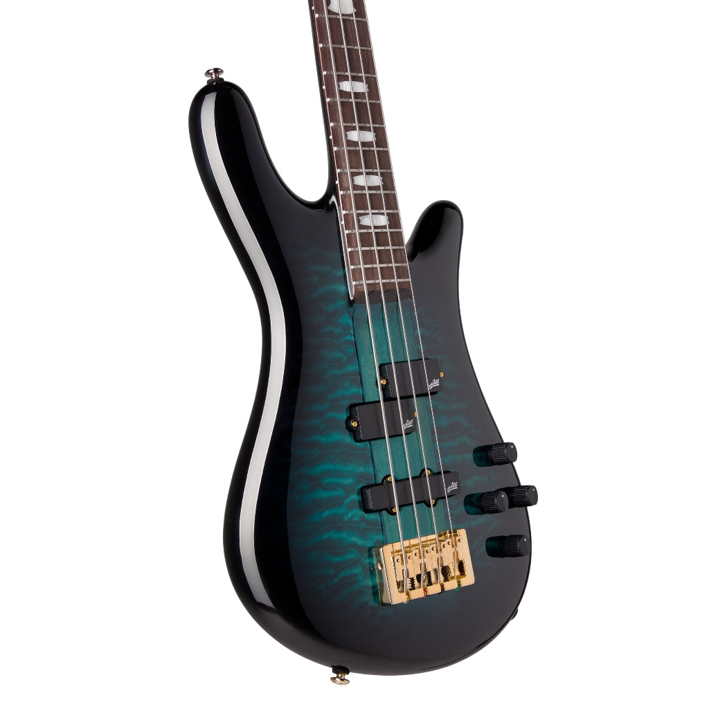Spector Icon NS-2 Neck Through Electric Bass Guitar - Black & Blue