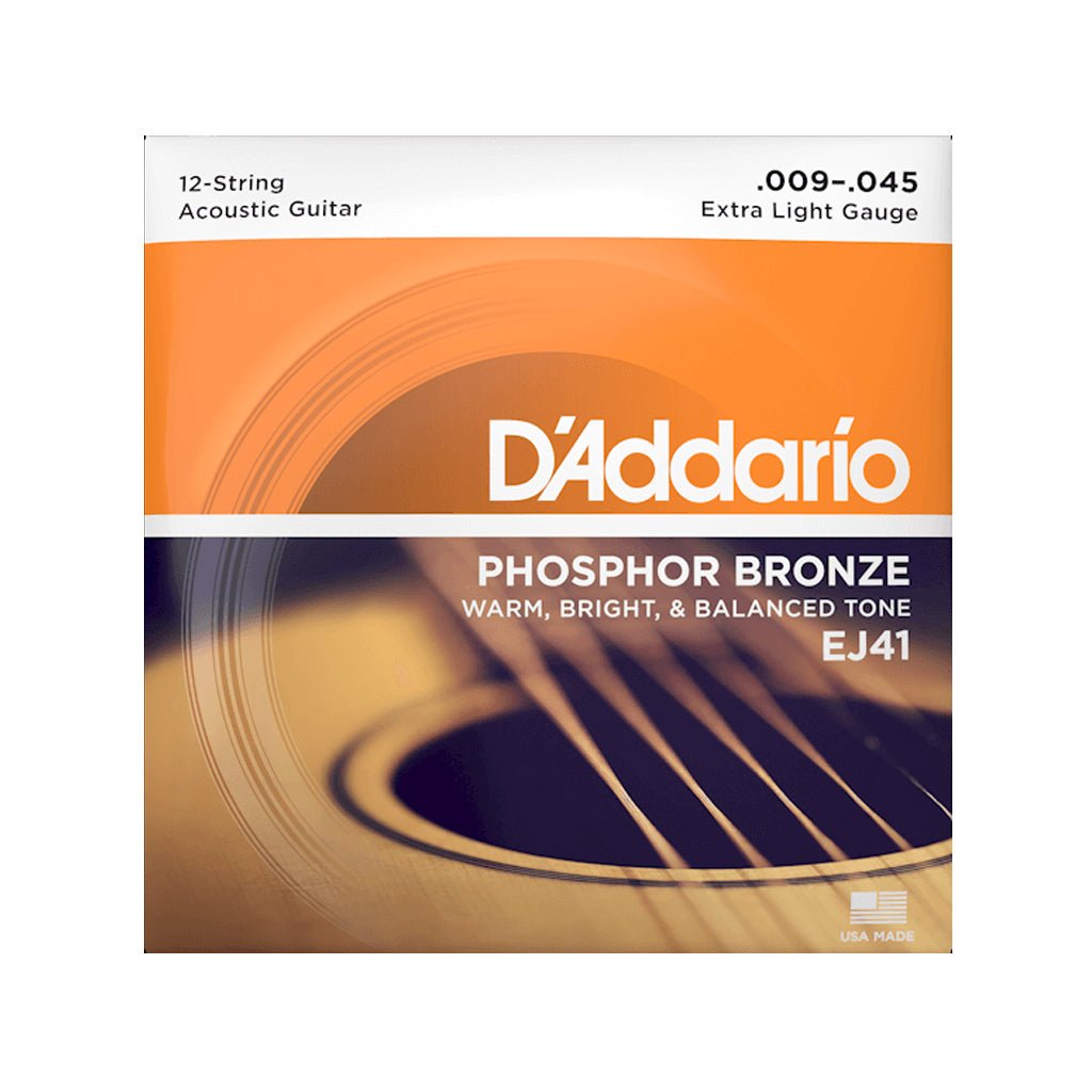 12-String Phosphor Bronze Acoustic Guitar Strings, Extra Light, 9-45 Guitar Strings Sky Music
