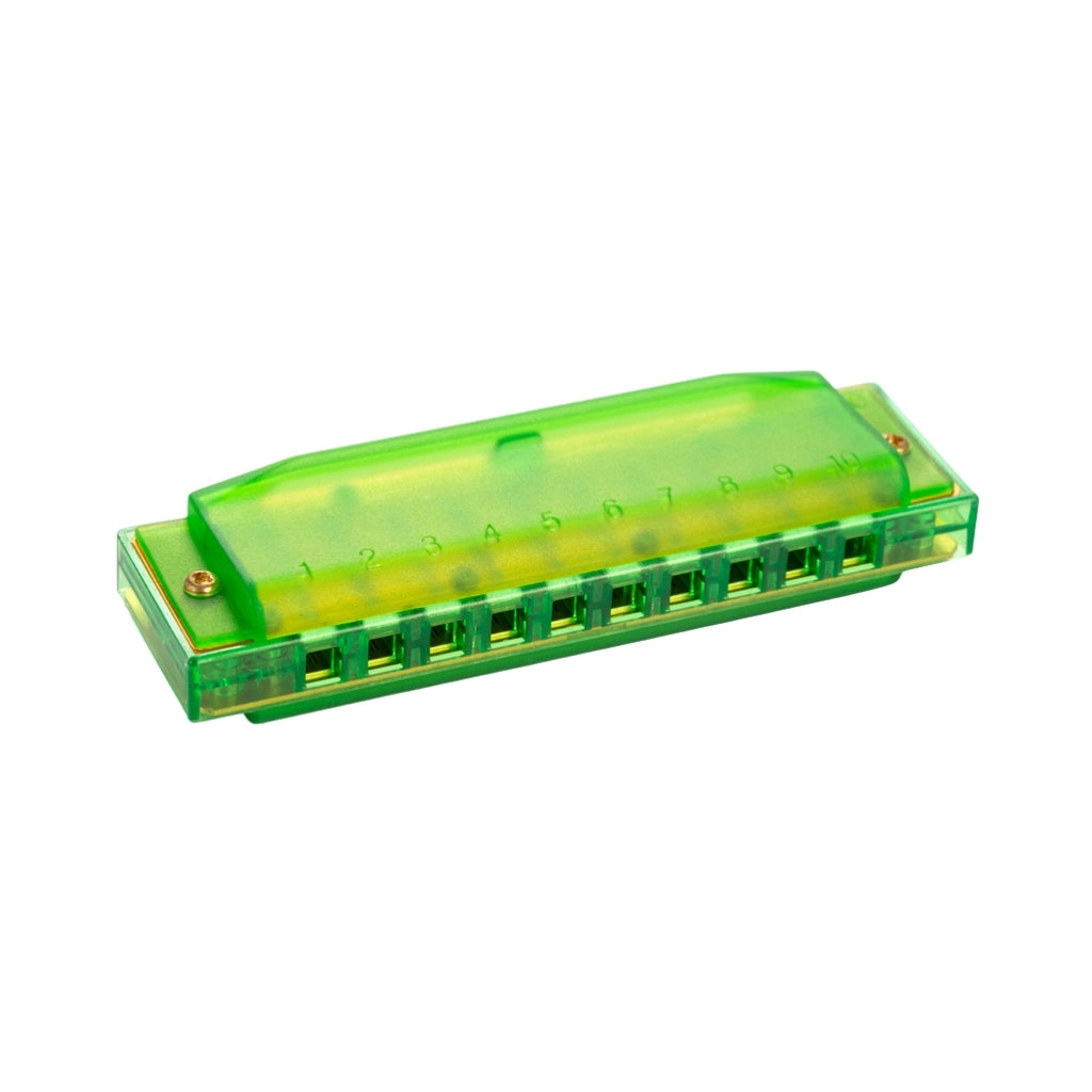 Hohner Translucent Harp Harmonica - C/Green hero