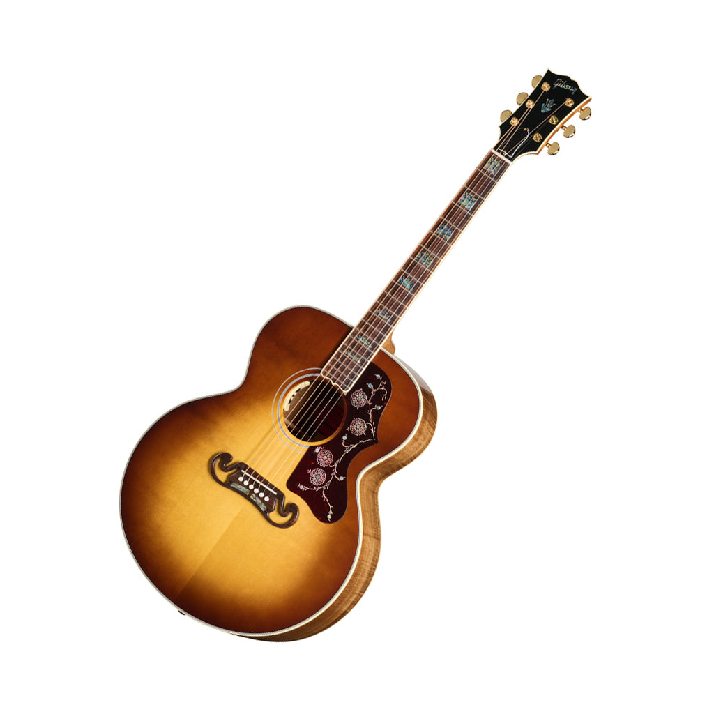 Gibson SJ200 Elegant Koa Acoustic-Electric Guitar - Honey Burst angled