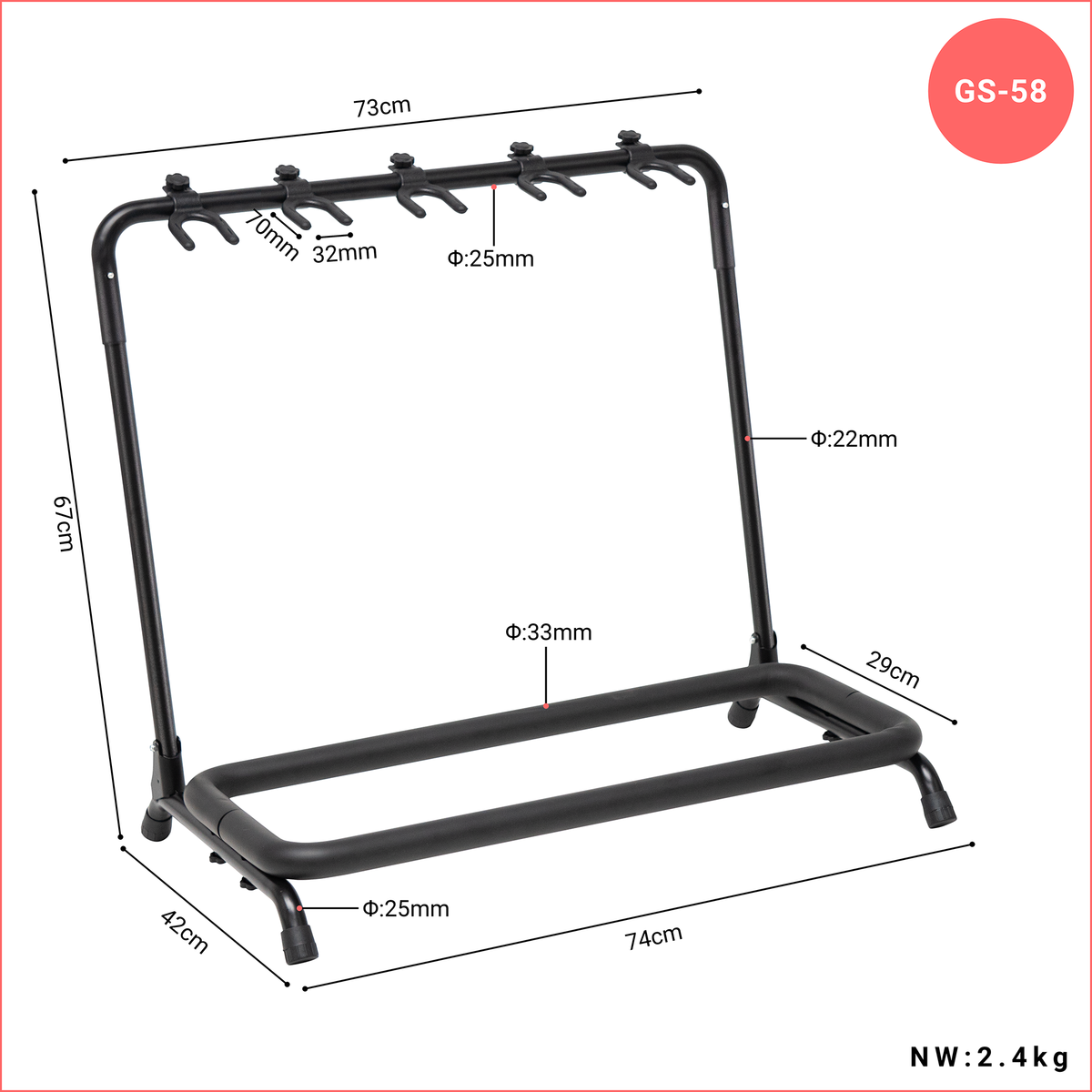 Lebeth Guitar Rack GS-58