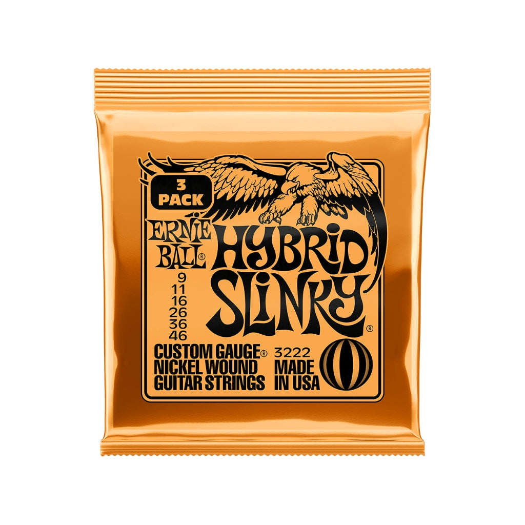 Ernie Ball Hybrid Slinky Nickel Wound 9-46 Electric Guitar Strings - 3 Pack