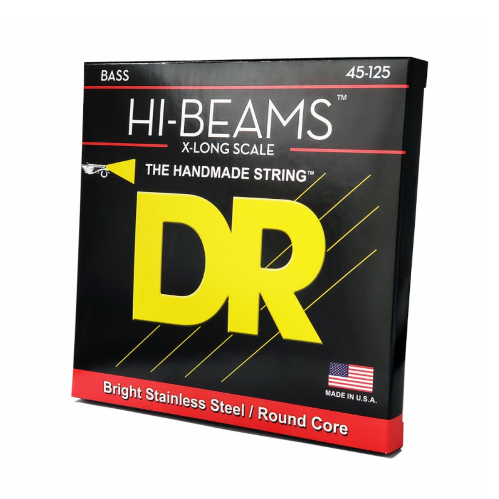 DR - Hi-Beam Stainless Steel Bass Guitar Strings - 5-String Medium 45-125 Extra-Long Scale