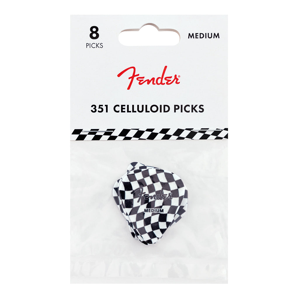 Fender 351 Celluloid Picks Wavy Checkerboard 9 Pieces