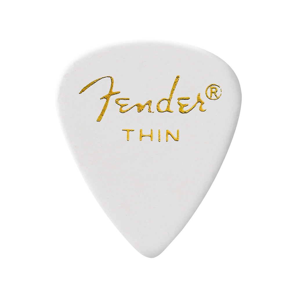 Fender Classic Celluloid 351 Shape Picks Thin White 12 Pack
