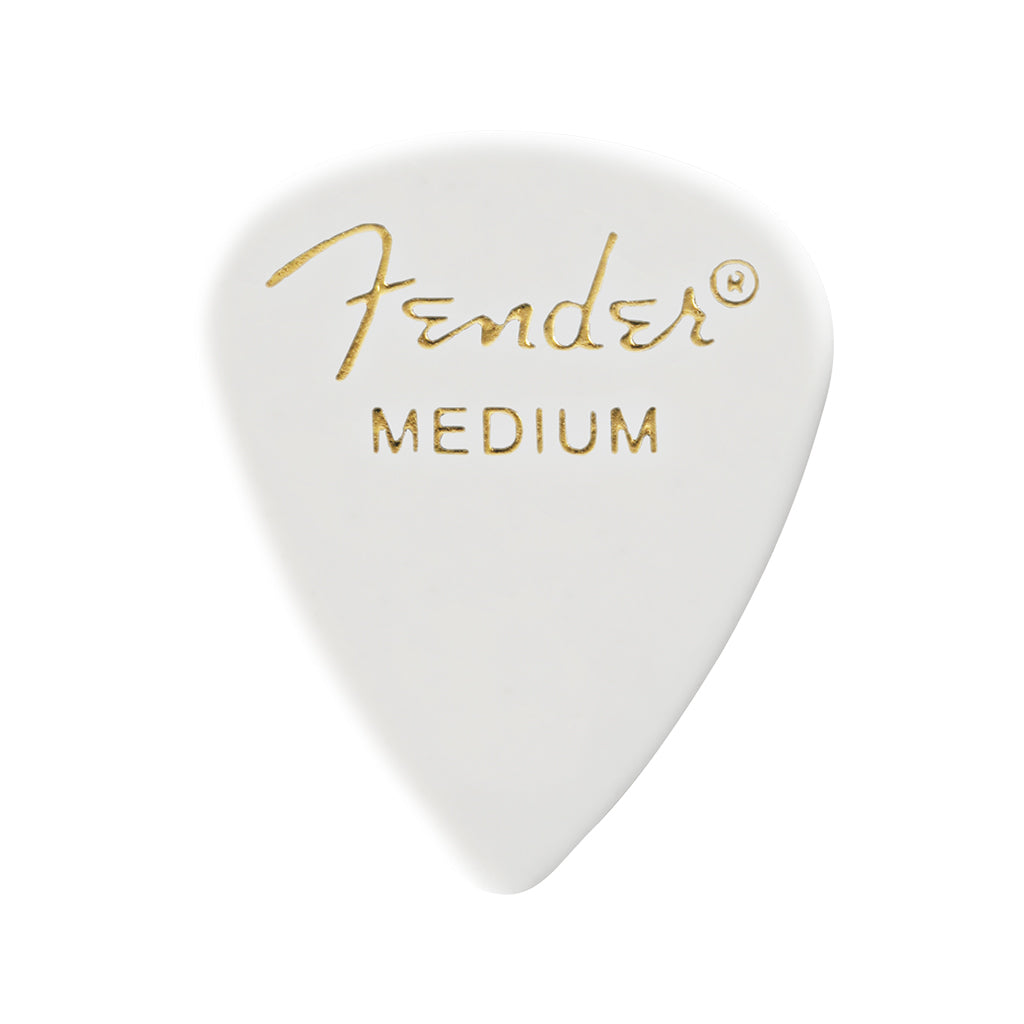 Fender Classic Celluloid 351 Shape Picks Medium White 12 Pack