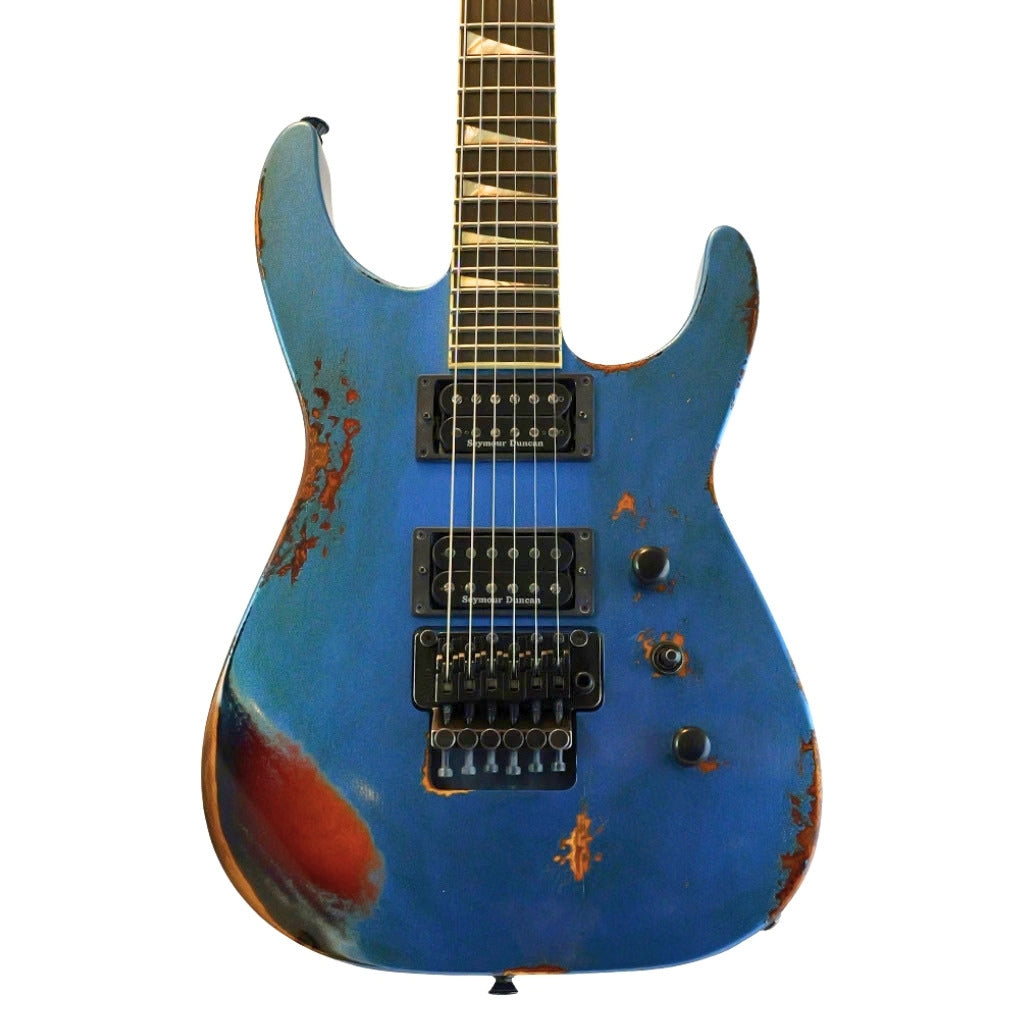 Jackson Custom Shop USA Soloist Electric Guitar - Lake Placid Blue over 3-Color Sunburst sky music
