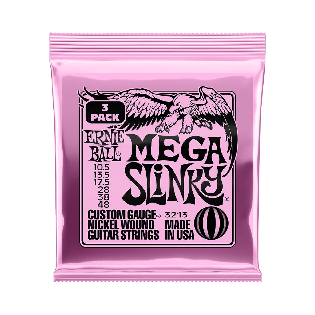 Ernie Ball Mega Slinky Nickel Wound 10.5-48 Electric Guitar Strings - 3 Pack