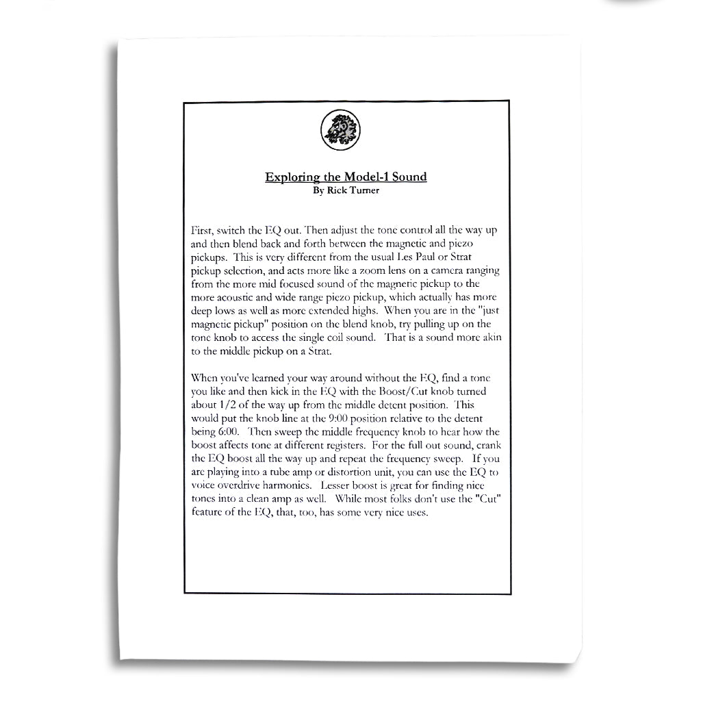 Rick Turner 2016 Model 1 C LB  Deluxe Featherweight with Myrtle Wood Top and Western Red Cedar Body Rare