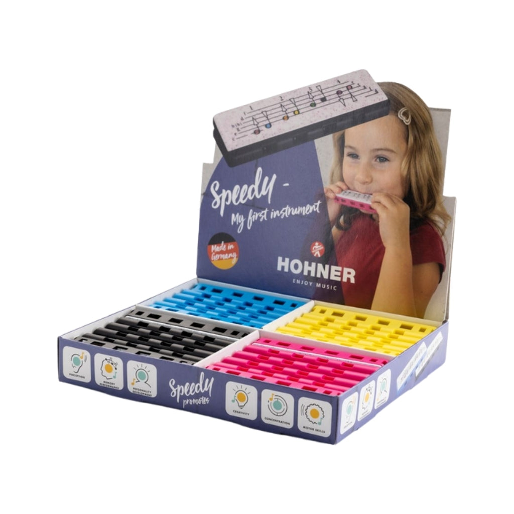 Hohner Speedy Display C Major Harmonicas - 6 Pieces Each Colour
