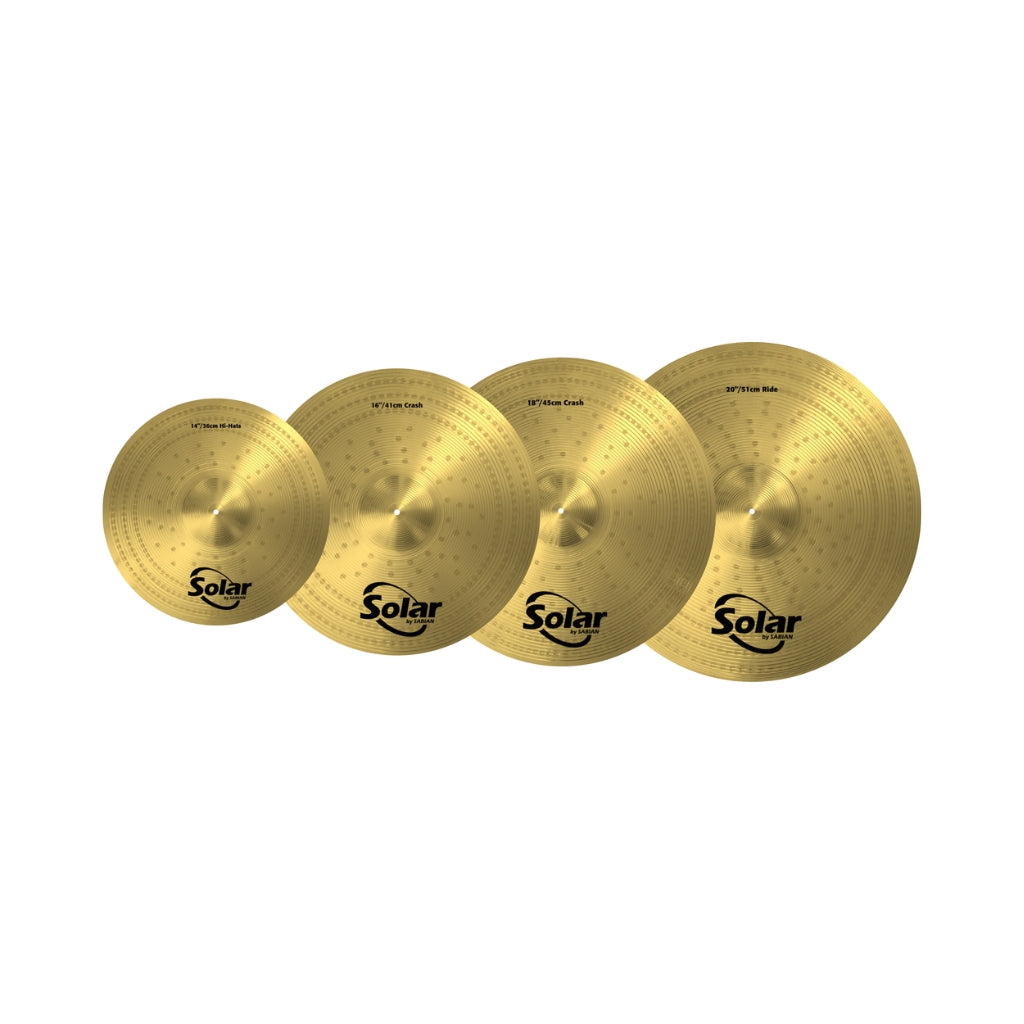 Sabian Solar Performance Set Plus Cymbal Pack - 14" Hats, 16" and 18" Crash, 20" Ride