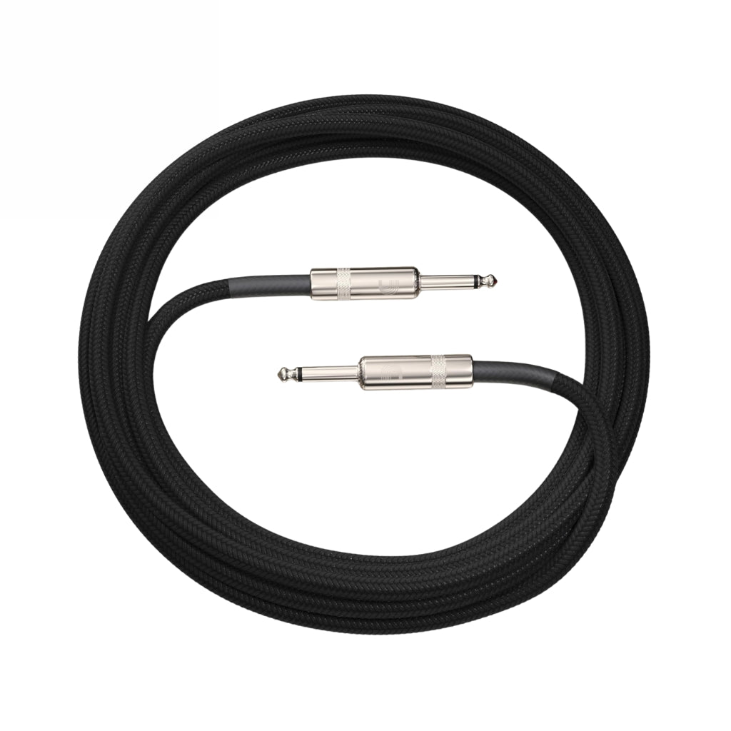 D'Addario PW-BG-20BK Braided Straight to Straight Instrument Cable - 20 foot, Black