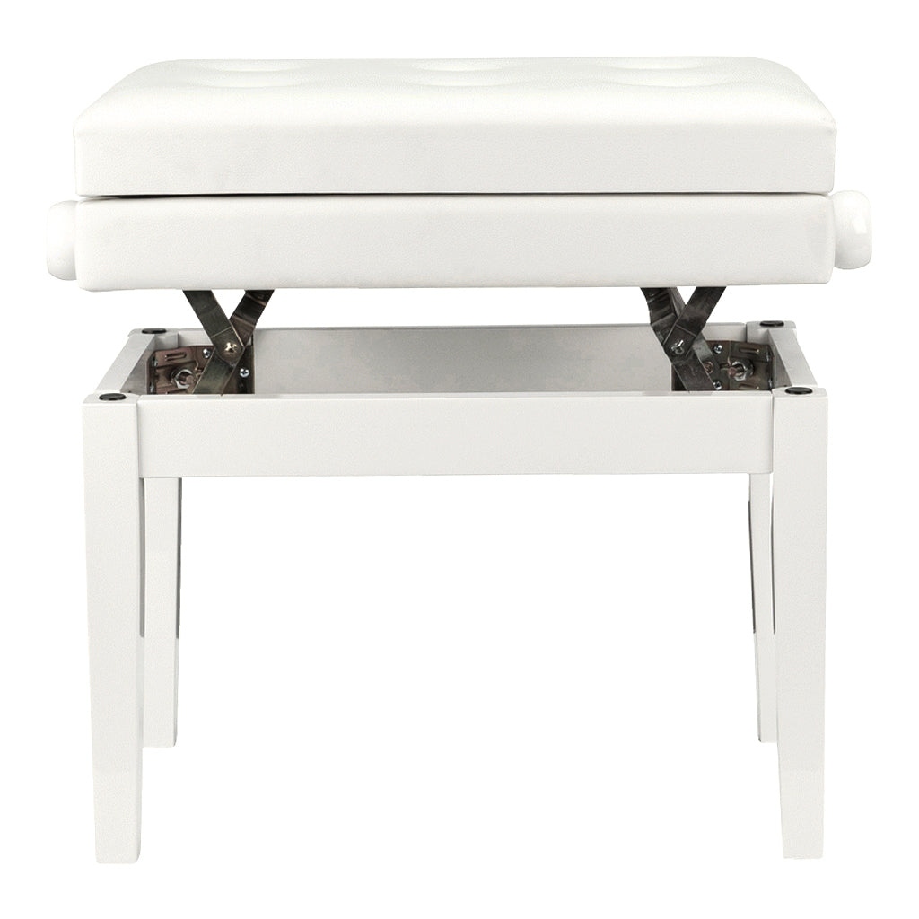Beale BPB220WH Piano Bench Plush Cushion W/Storage