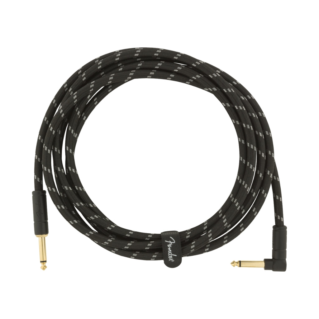 Fender - Deluxe Series Straight to Right Angle Instrument Cable - 10 foot Black Tweed