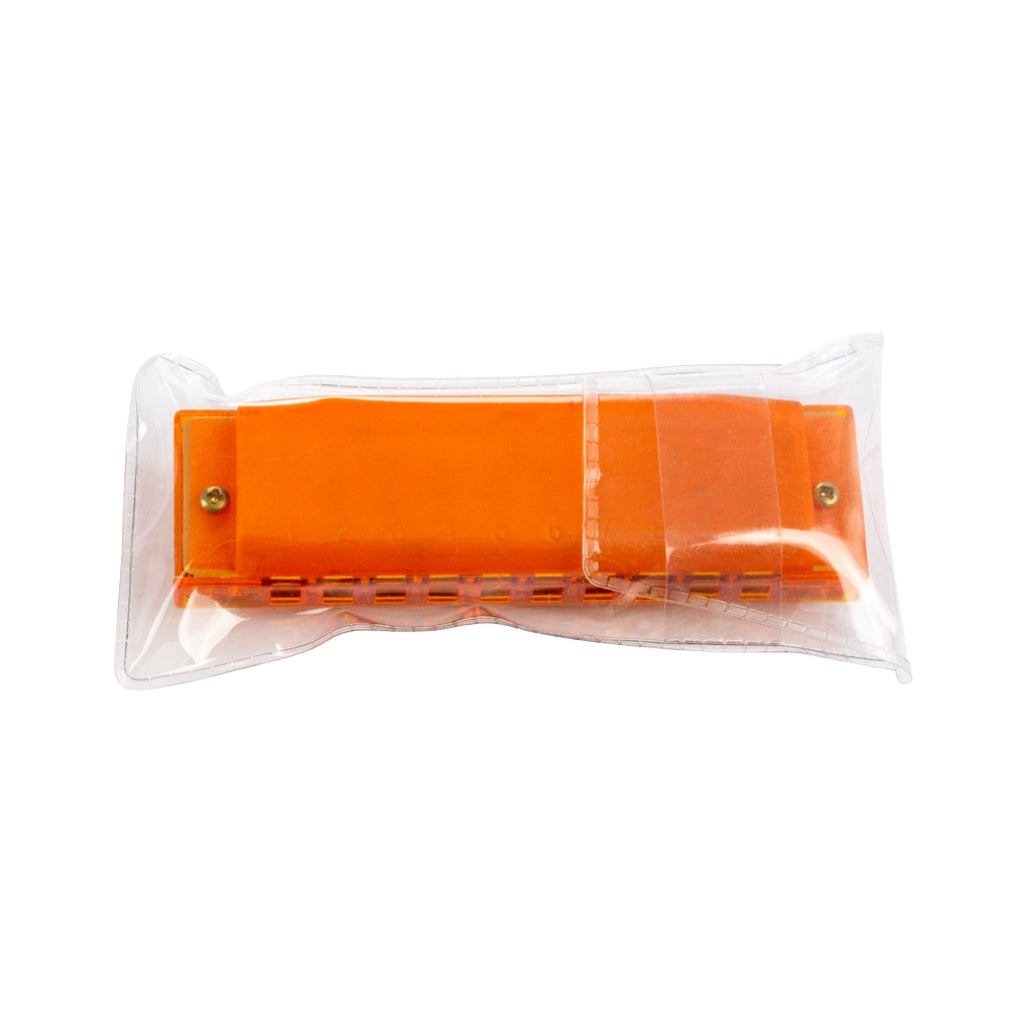 Hohner Translucent Harp Harmonica - C/Orange with case