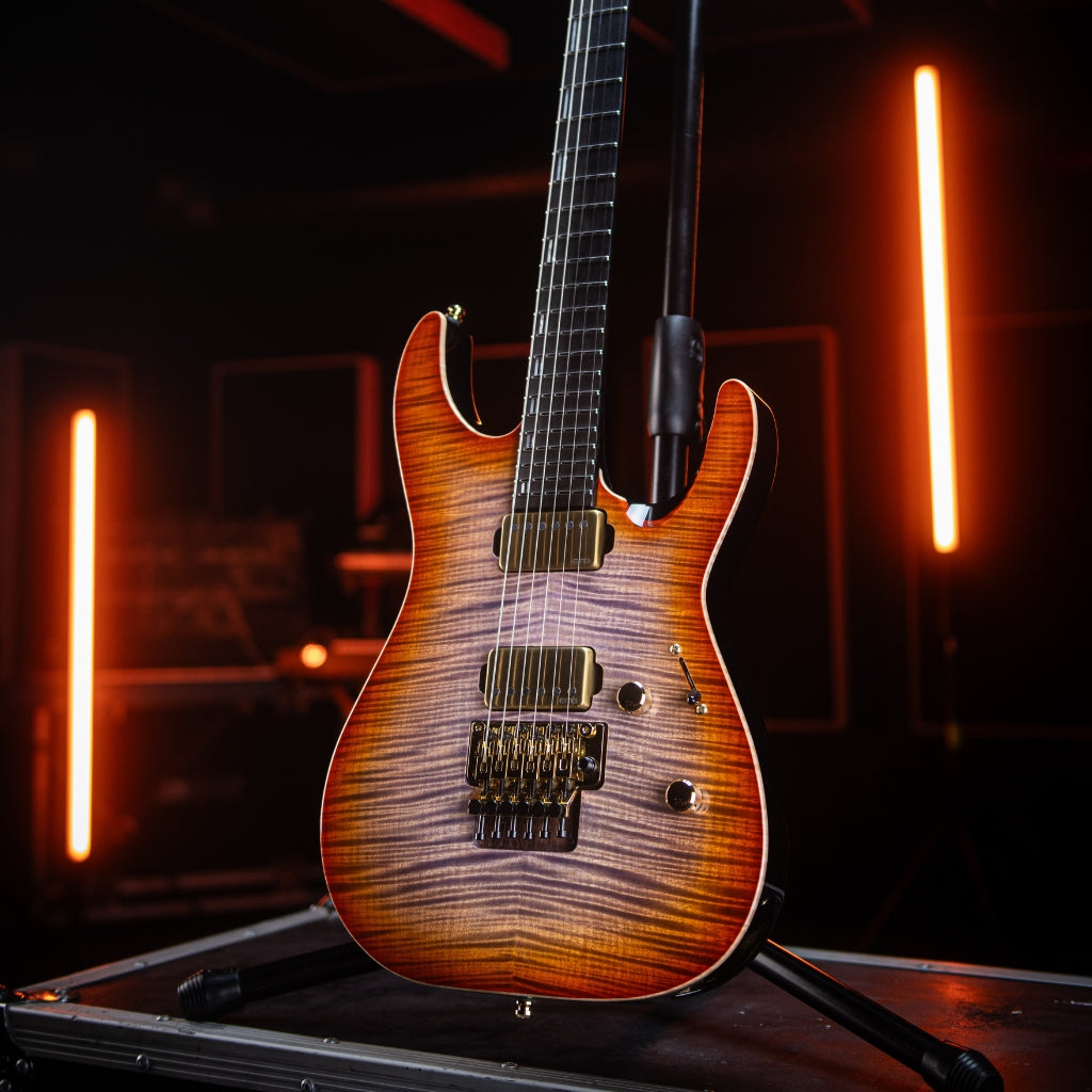 ESP M-II Electric Guitar w/Gold Hardware - Violet Orange Burst lifestyle