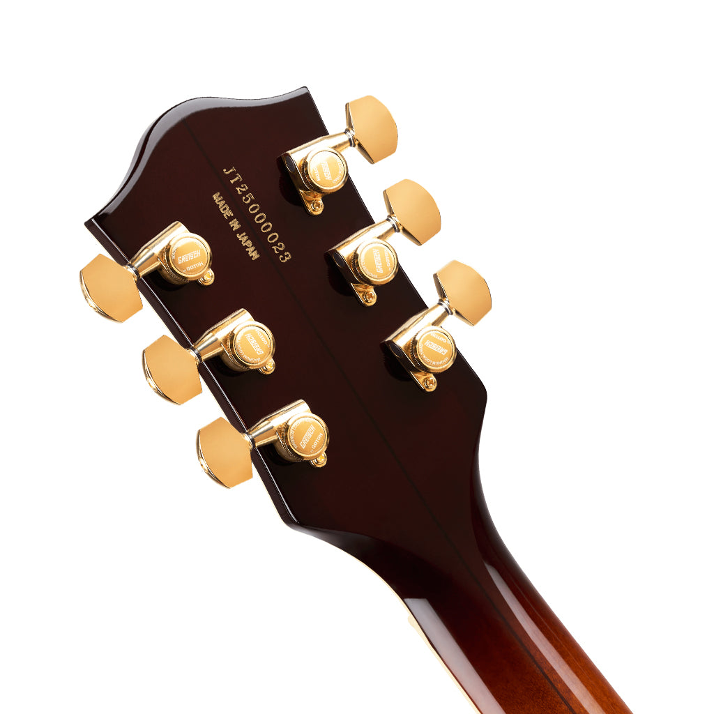 Gretsch Broadkaster LX Figured Center Block w/String-Thru Bigsby & Gold Hardware Ebony Fingerboard - Havana Burst